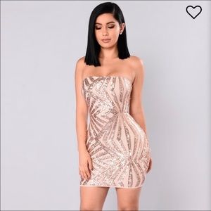 Fashion Nova Strapless Sequin Mini Dress